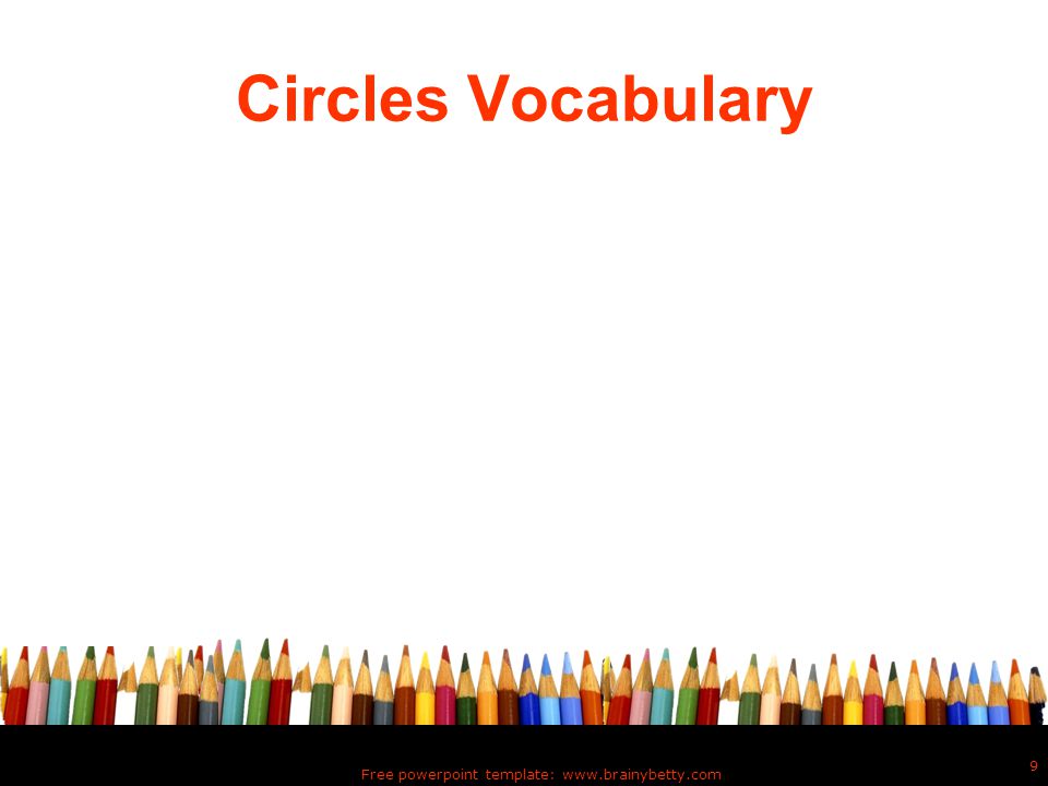 Free powerpoint template:   9 Circles Vocabulary
