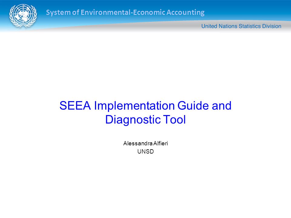 System of Environmental-Economic Accounting SEEA Implementation Guide and Diagnostic Tool Alessandra Alfieri UNSD