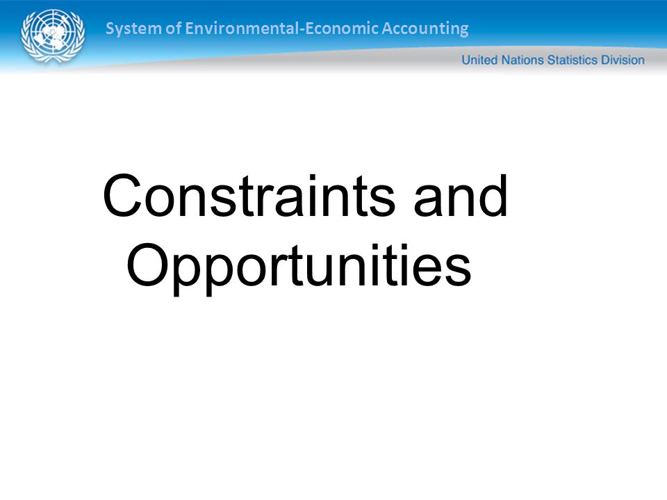 System of Environmental-Economic Accounting Constraints and Opportunities