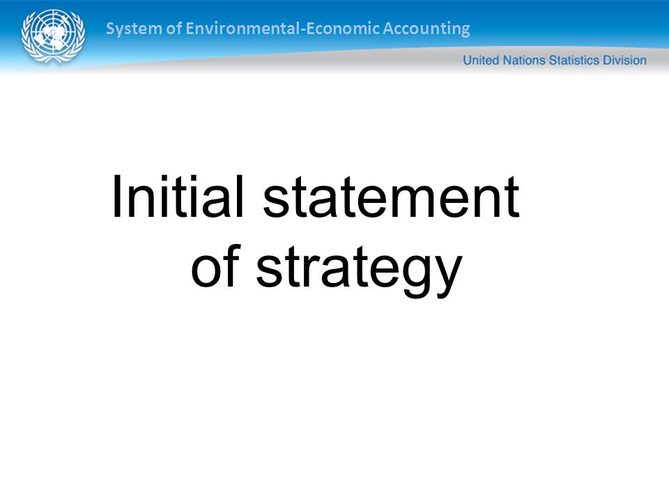 System of Environmental-Economic Accounting Initial statement of strategy