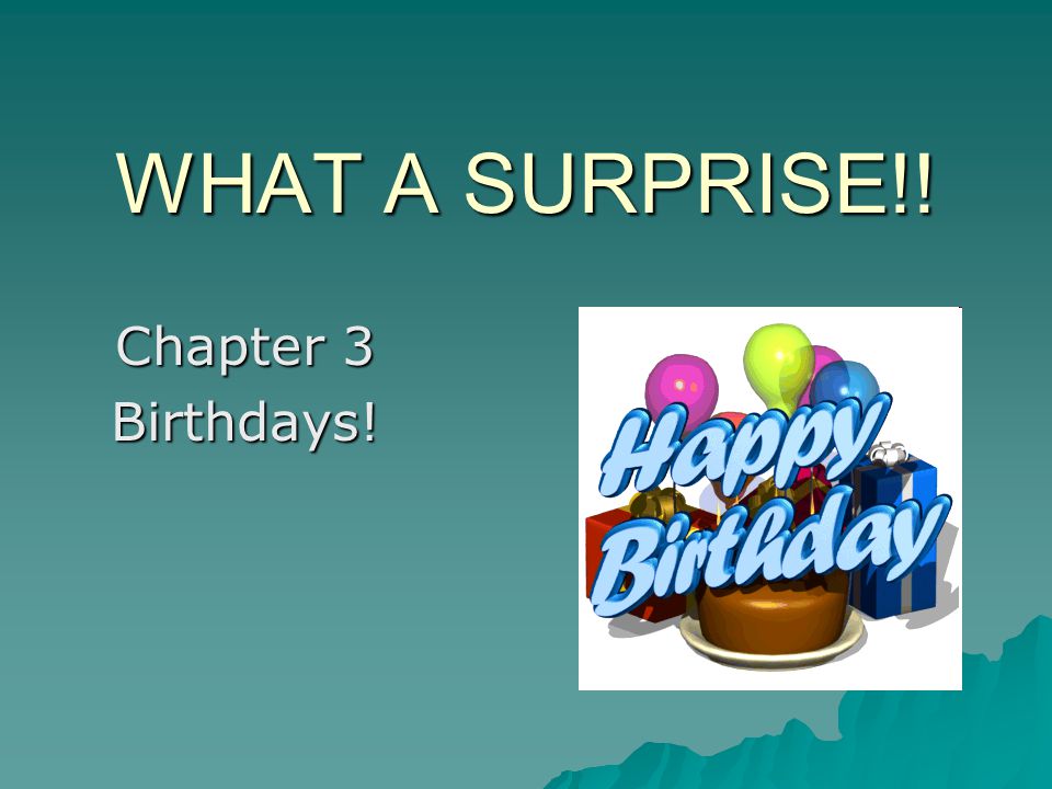 WHAT A SURPRISE!! Chapter 3 Birthdays!