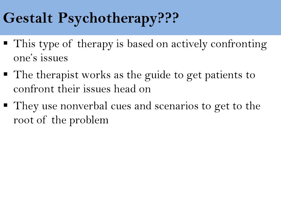 Gestalt Psychotherapy .