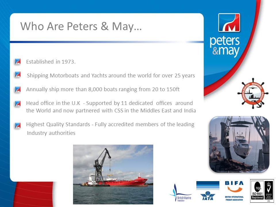 Who Are Peters & May… Established in 1973.