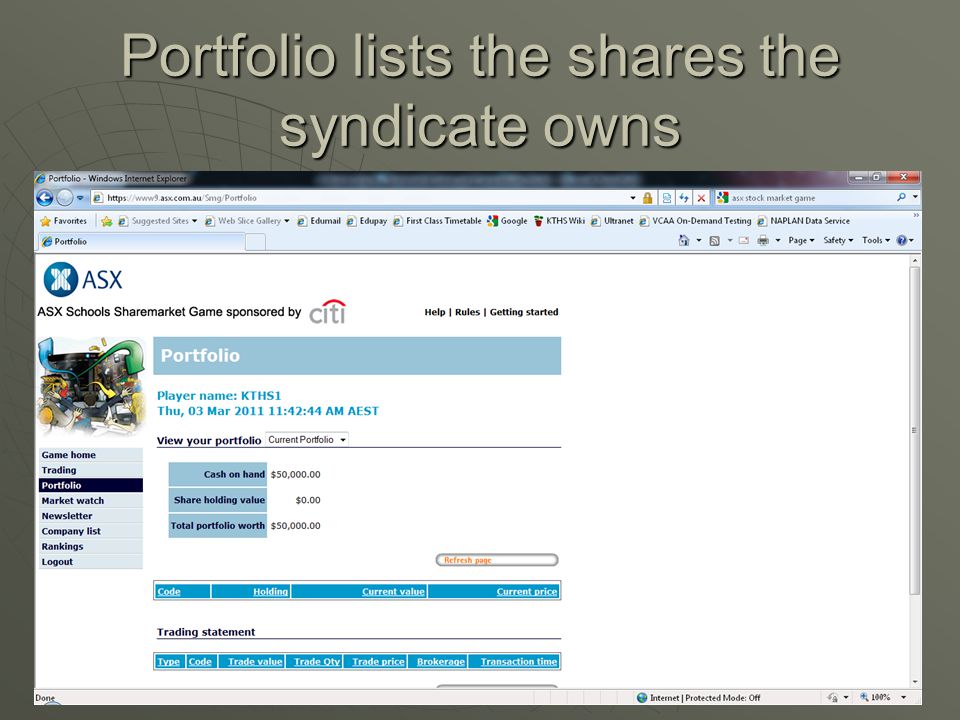 Portfolio – how many shares do you have Do you want to sell
