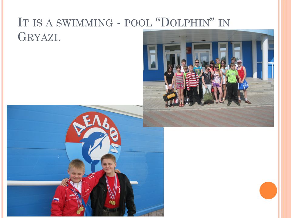 I T IS A SWIMMING - POOL D OLPHIN IN G RYAZI.