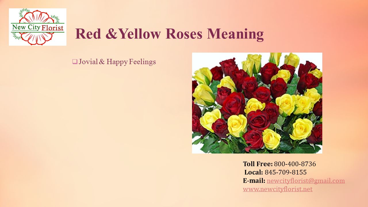 Toll Free: Local: Red &Yellow Roses Meaning  Jovial & Happy Feelings