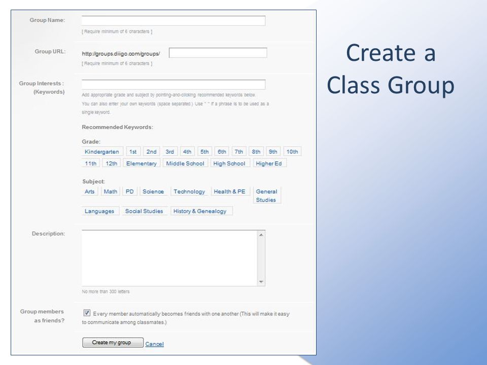 Create a Class Group
