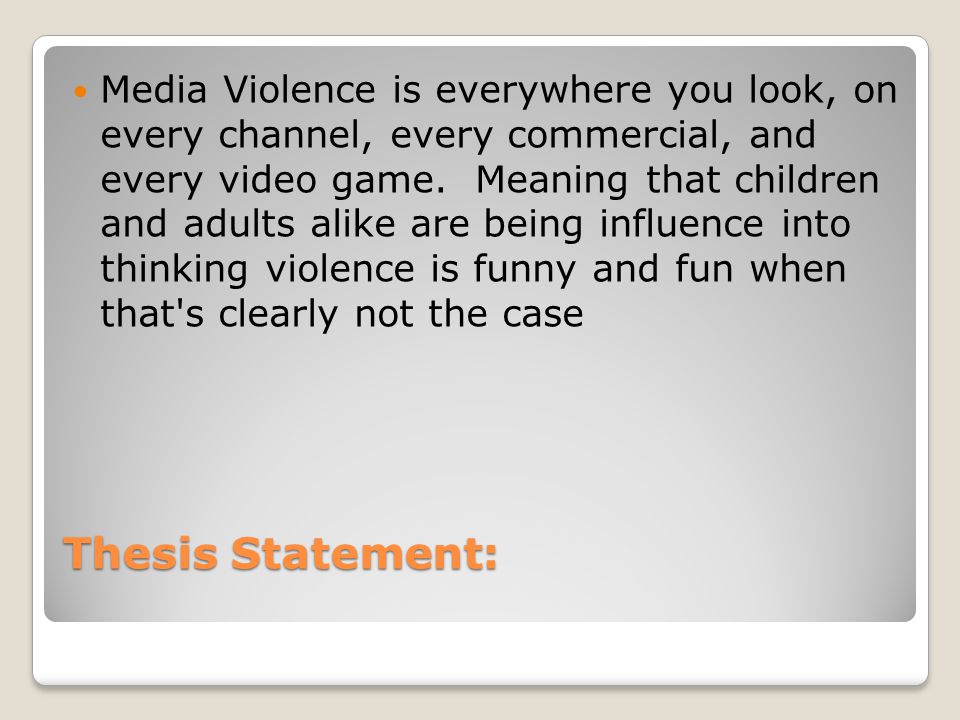 Thesis Statement On Bullying