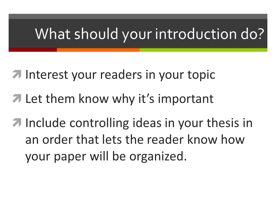What should be in an introduction of a research paper