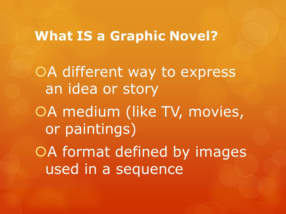 What IS a Graphic Novel.