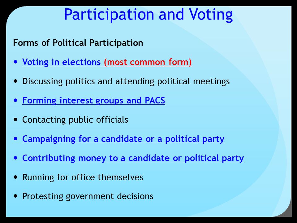 a discussion on the participation of voters in elections a discussion on the participation of voters in elections