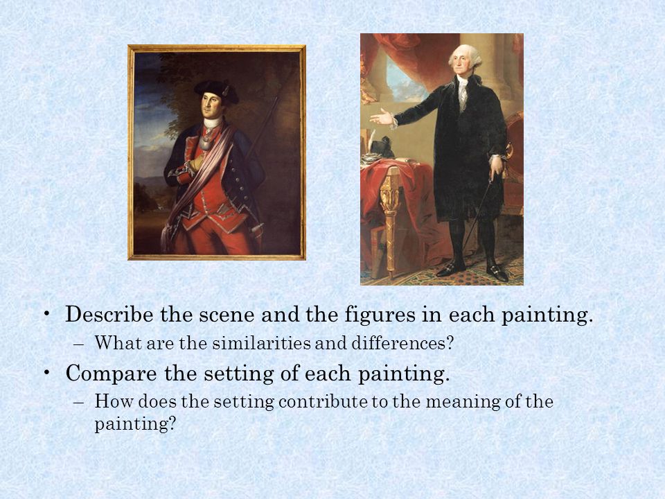 Describe the scene and the figures in each painting.