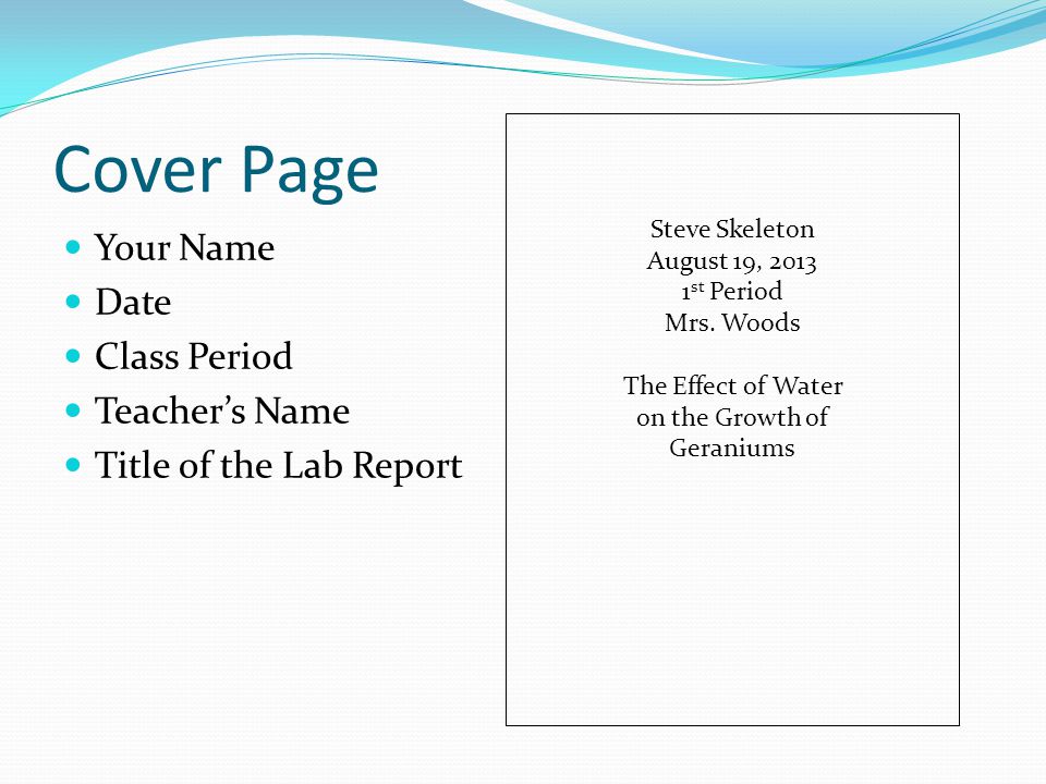report cover page