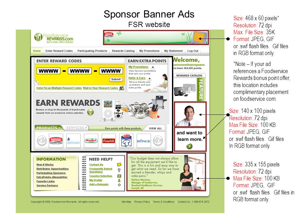 communication specifications size 468 x 60 pixels resolution 72 jpeg file format specification