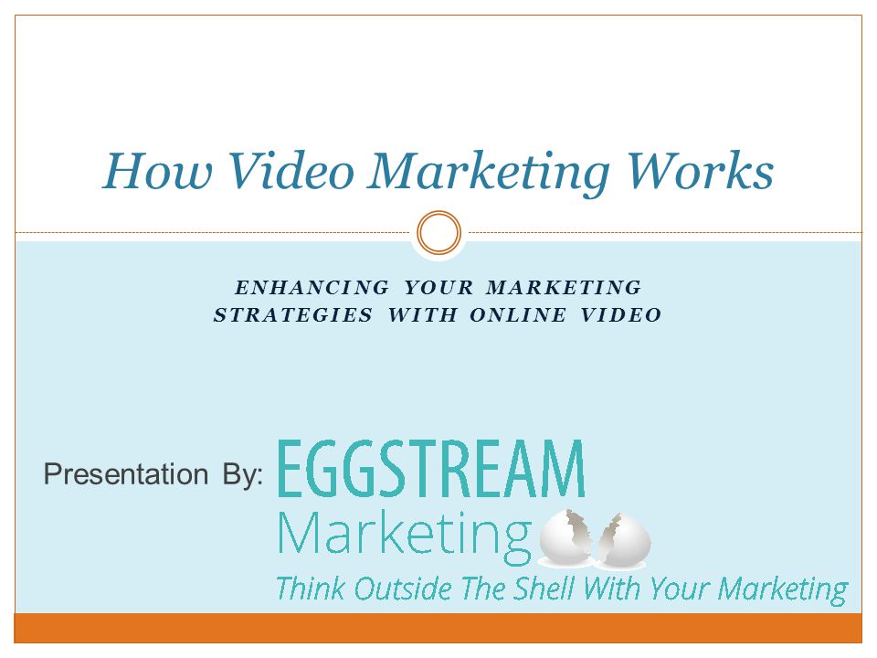ENHANCING YOUR MARKETING STRATEGIES WITH ONLINE VIDEO How Video Marketing Works Presentation By: