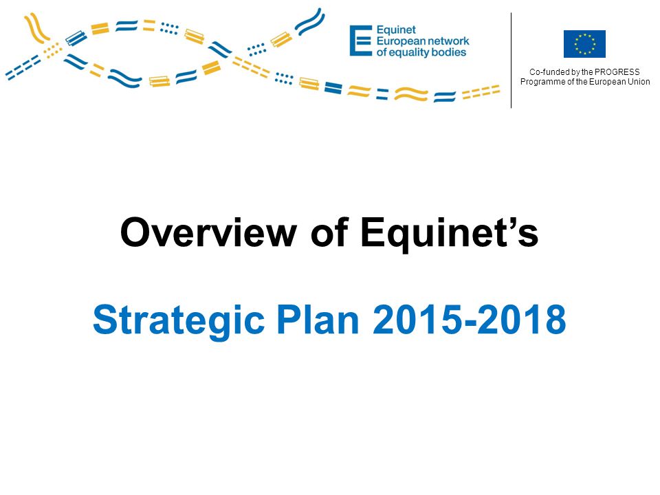 Co-funded by the PROGRESS Programme of the European Union Overview of Equinet’s Strategic Plan