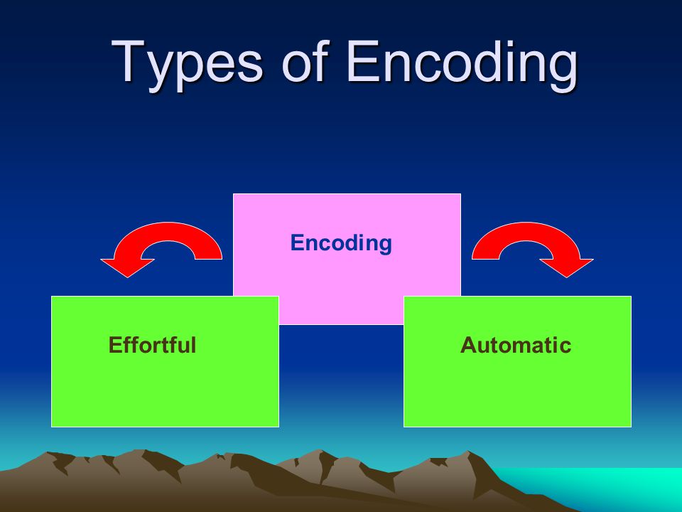 Types of Encoding Encoding EffortfulAutomatic