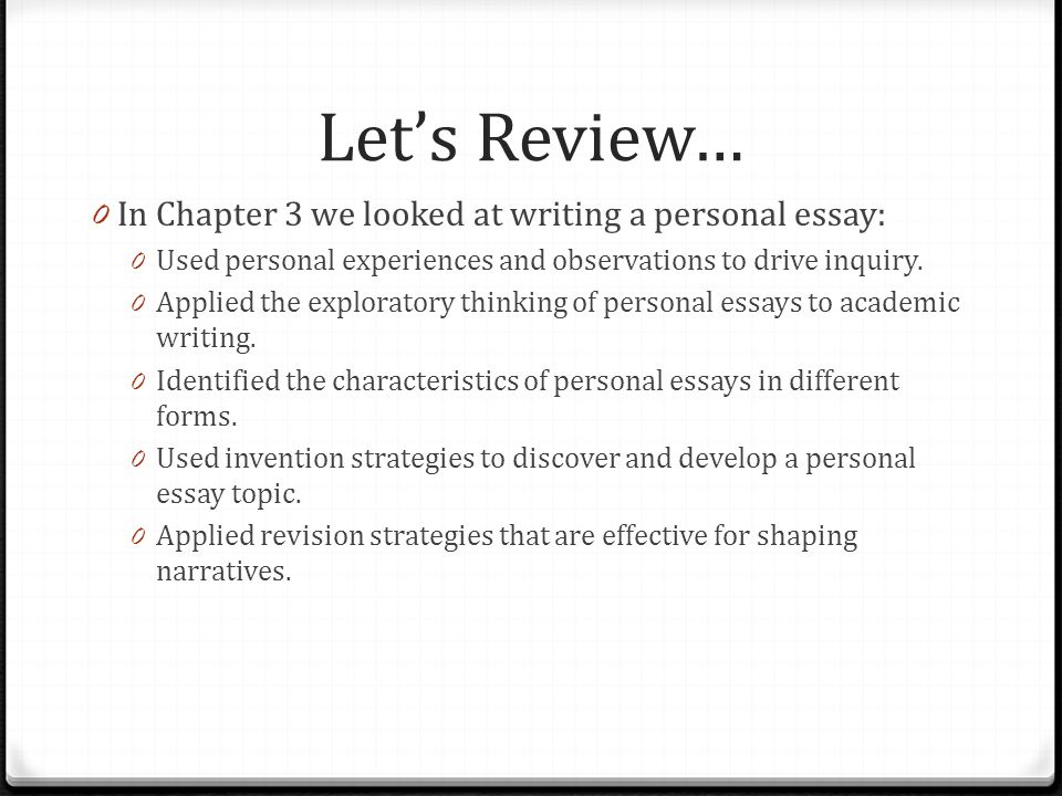 Personal Experience Narrative Essay