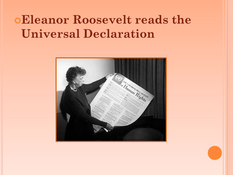 Eleanor Roosevelt reads the Universal Declaration