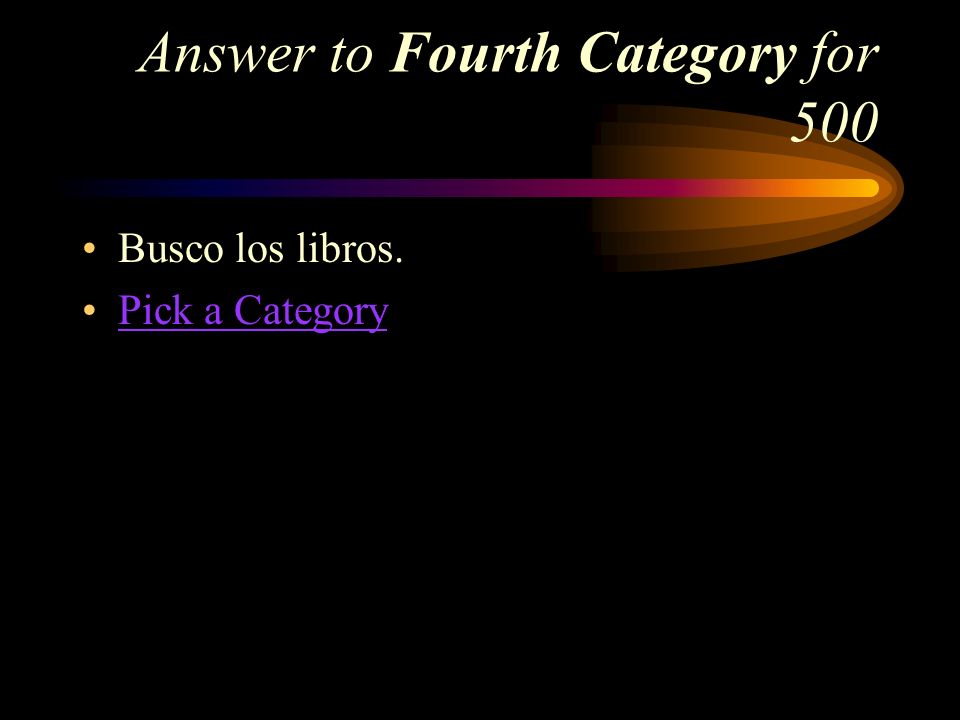 Fourth Category for 500 How do you say, I look for the books in Spanish