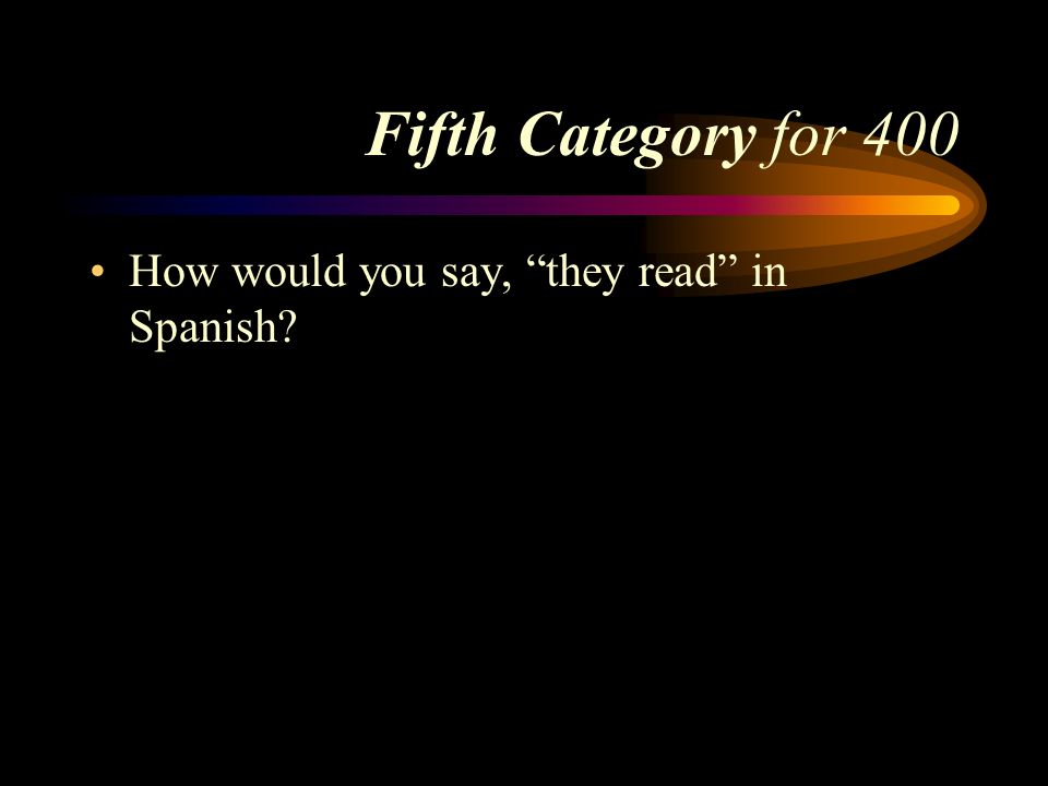 Answer to Fifth Category for 300 escribimos Pick a Category