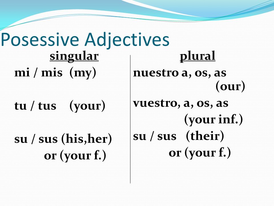 Here are the possessive adjectives in Spanish!