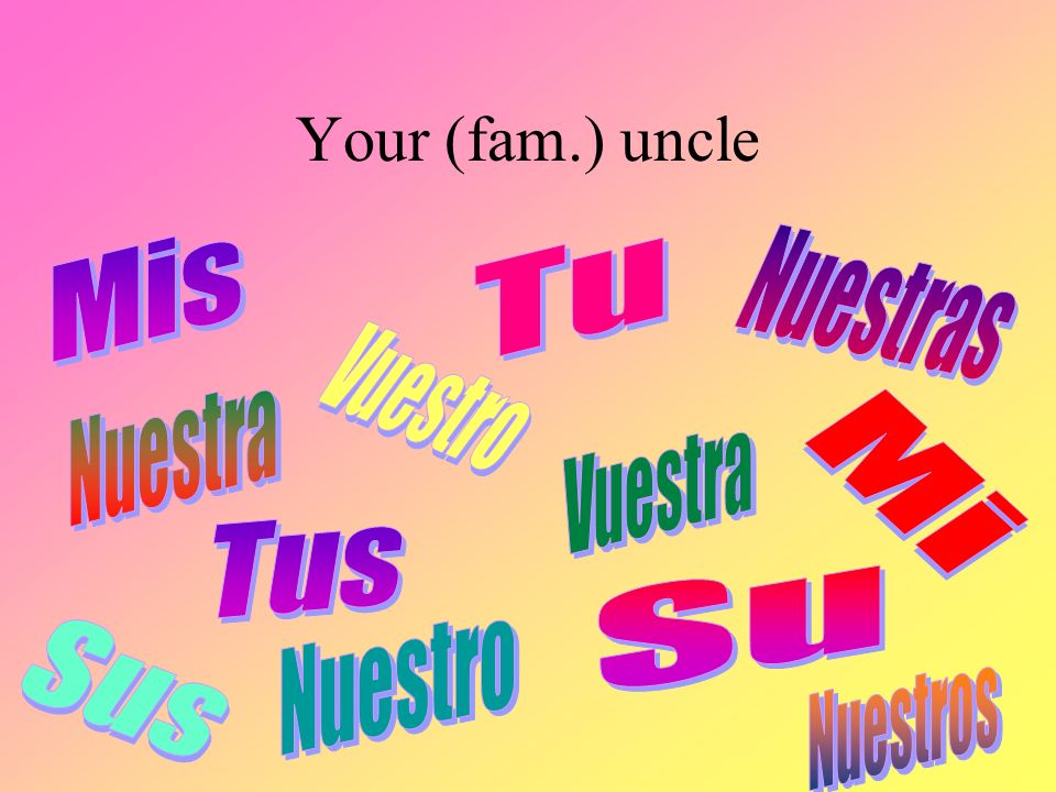 Your (fam.) uncle