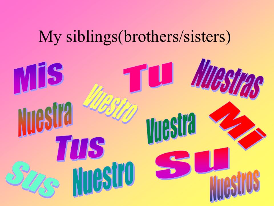 My siblings(brothers/sisters)