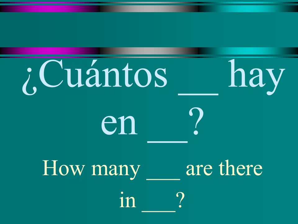 ¿Cuántos __ hay en __ How many ___ are there in ___