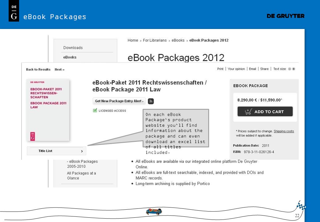 22 eBook Packages Several eBook Packages are available.