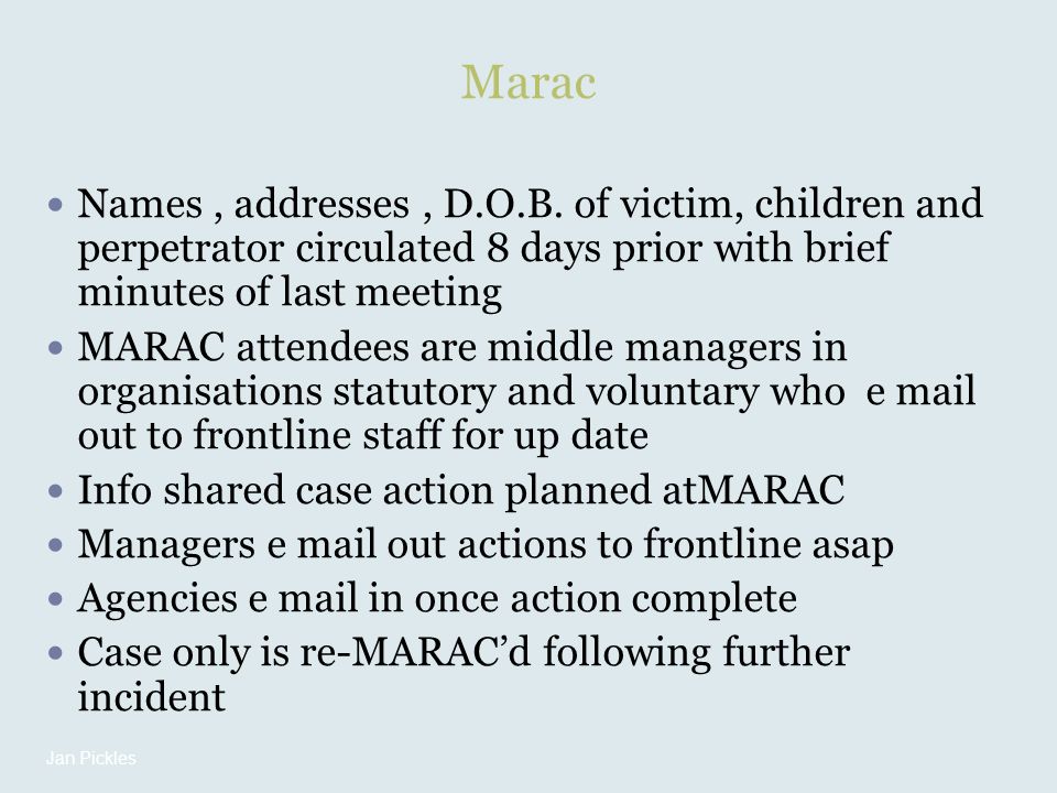 Marac Names, addresses, D.O.B.