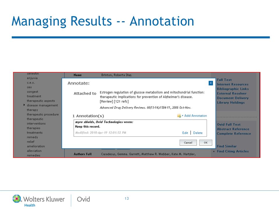 13 Managing Results -- Annotation