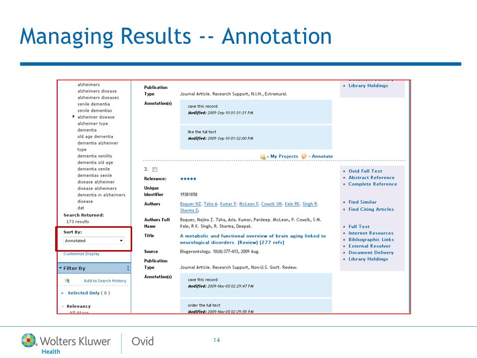 14 Managing Results -- Annotation