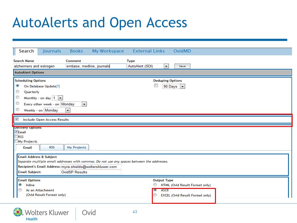 43 AutoAlerts and Open Access
