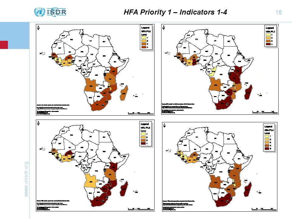 16 HFA Priority 1 – Indicators 1-4
