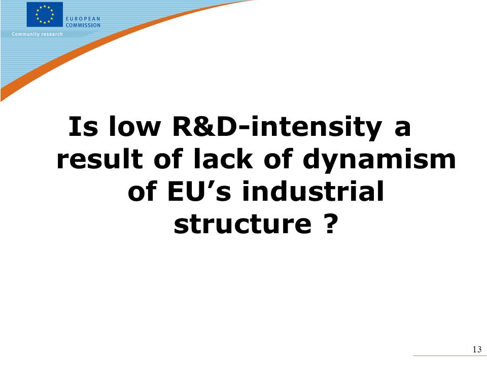 13 Is low R&D-intensity a result of lack of dynamism of EUs industrial structure