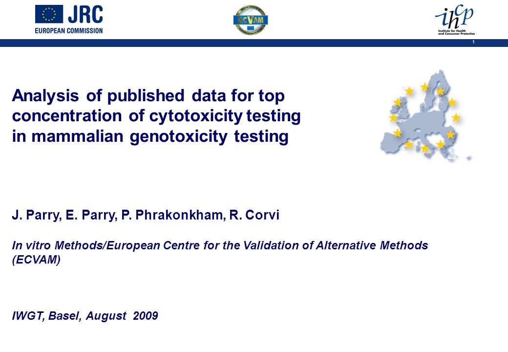 1 Analysis of published data for top concentration of cytotoxicity testing in mammalian genotoxicity testing J.