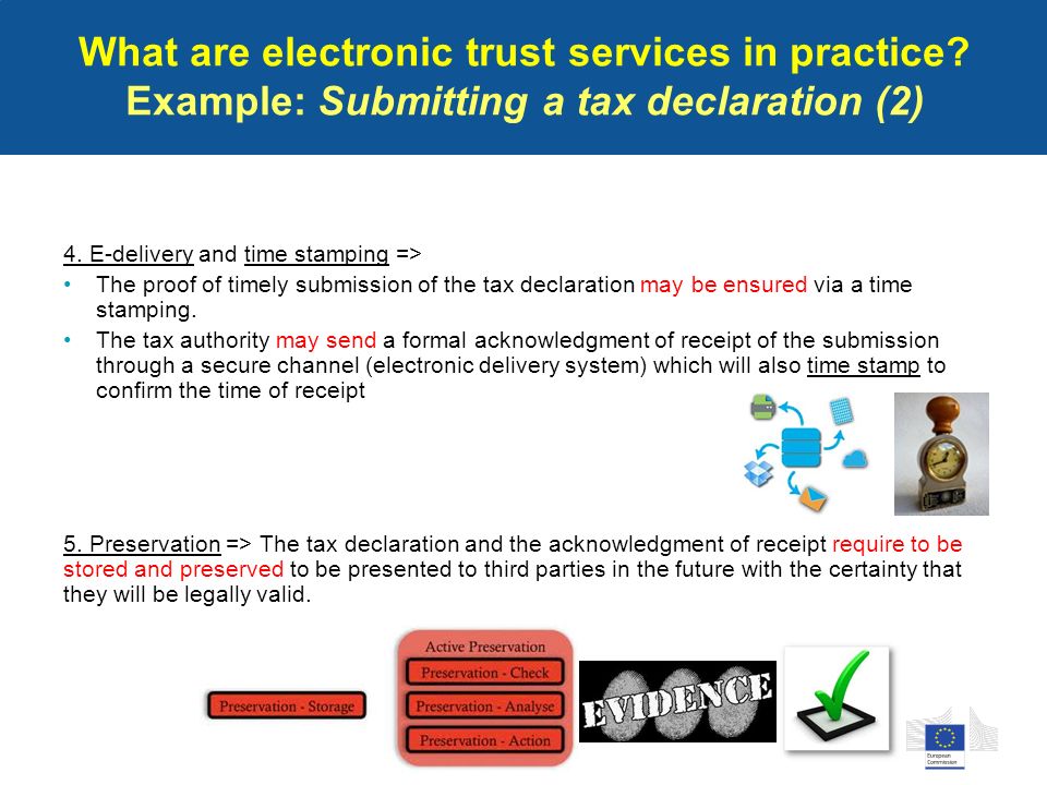 What are electronic trust services in practice. Example: Submitting a tax declaration (2) 4.