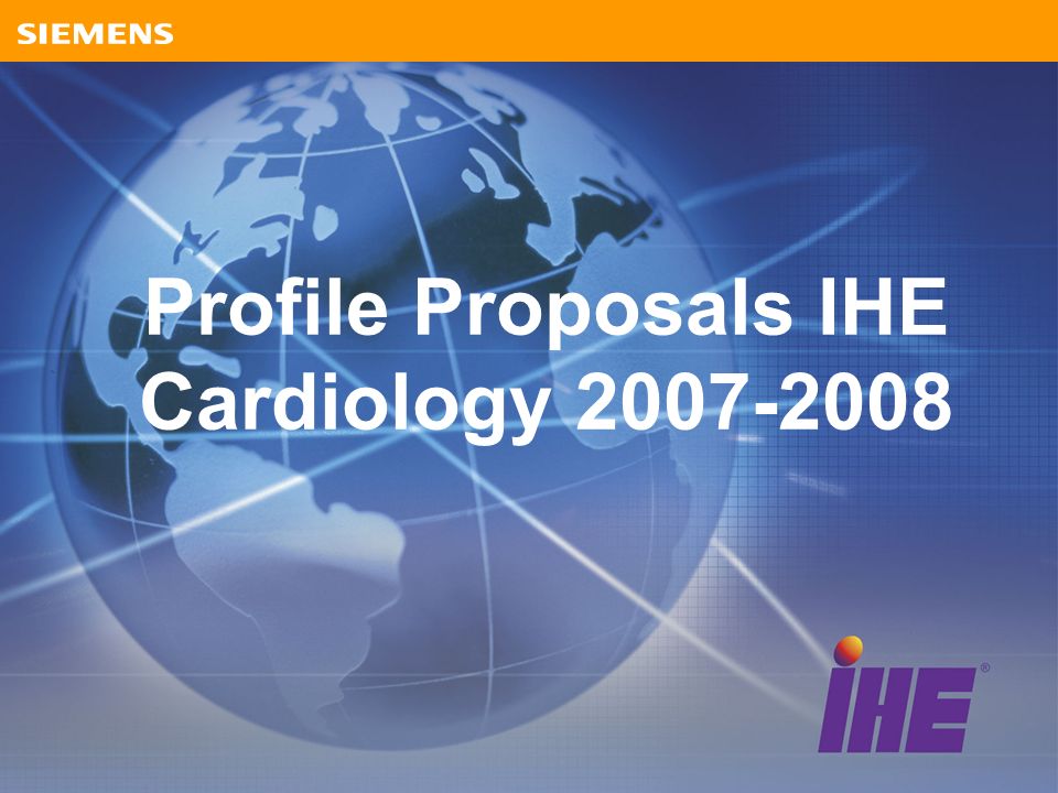Profile Proposals IHE Cardiology
