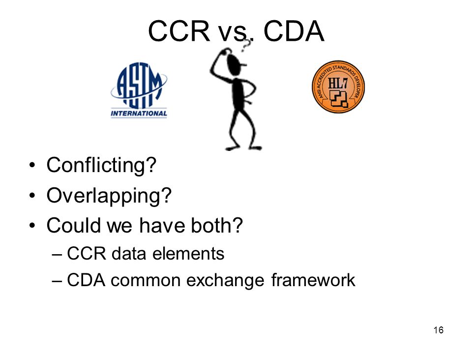 16 CCR vs. CDA Conflicting. Overlapping. Could we have both.