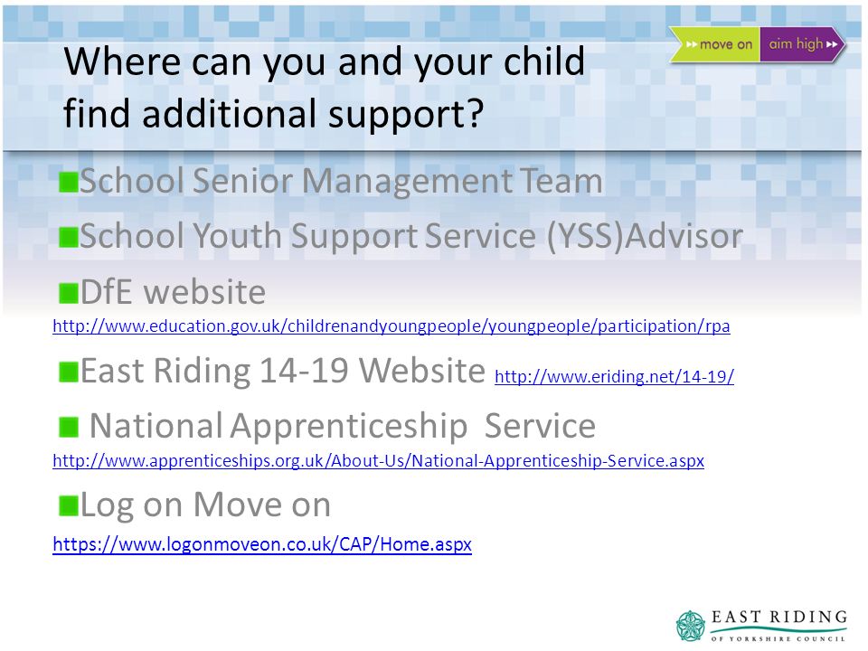 Where can you and your child find additional support.