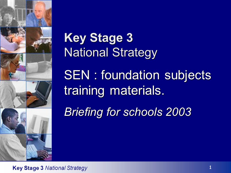 Key Stage 3 National Strategy 1 Key Stage 3 National Strategy SEN : foundation subjects training materials.