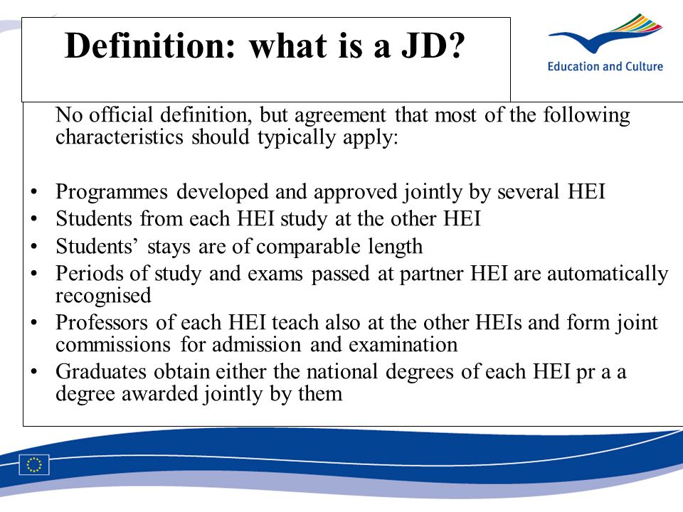 Definition: what is a JD.