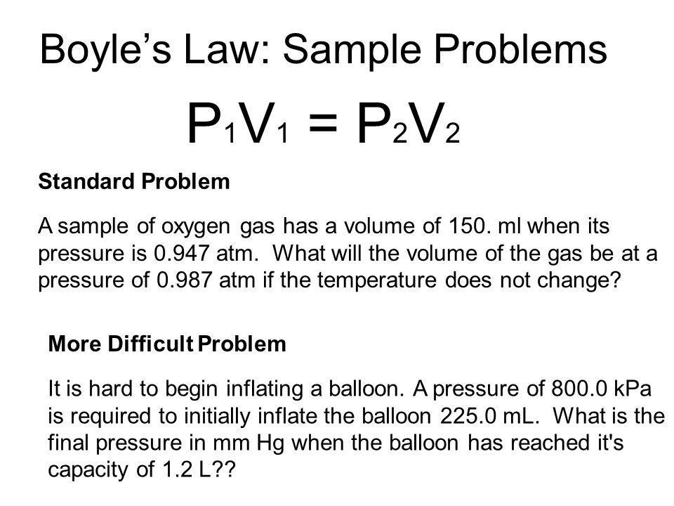 Problem Solving On Sets Boyles Law