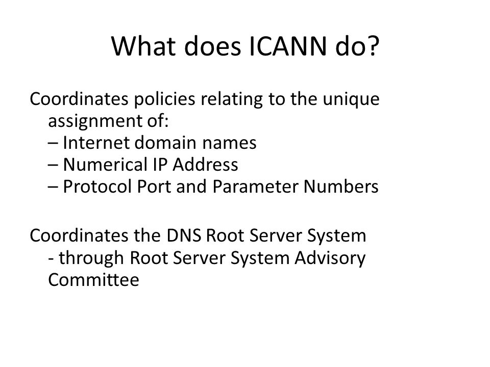 What does ICANN do.