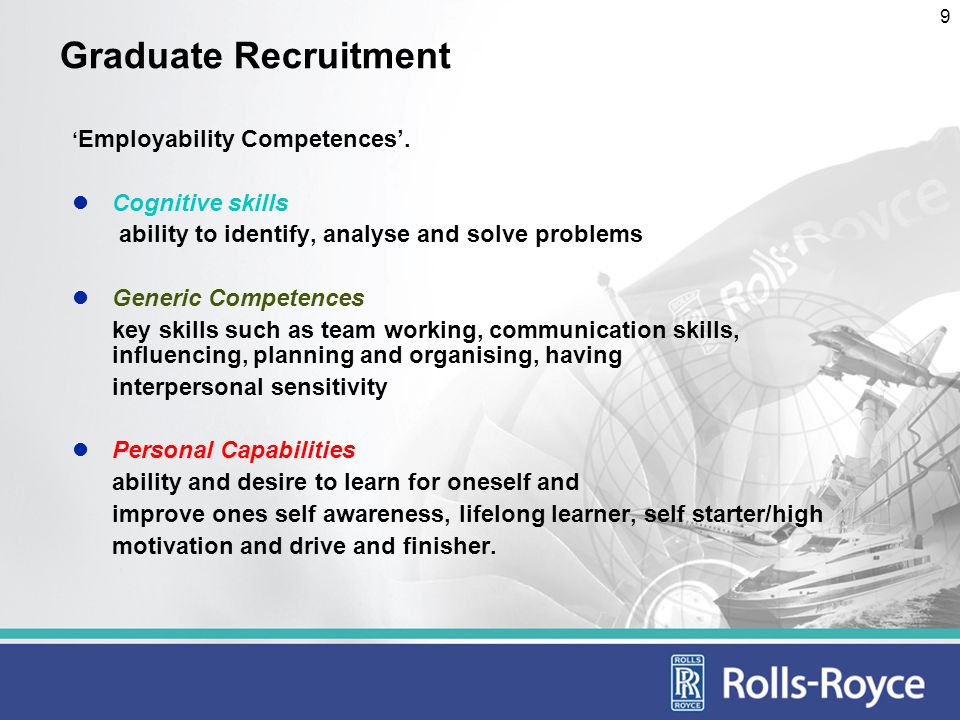 9 Graduate Recruitment Employability Competences.