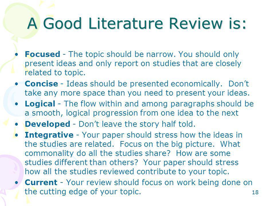 Literature review topic ideas