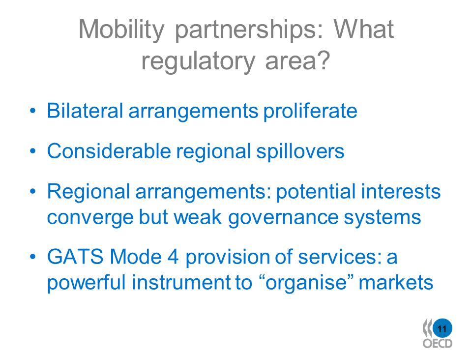 11 Mobility partnerships: What regulatory area.