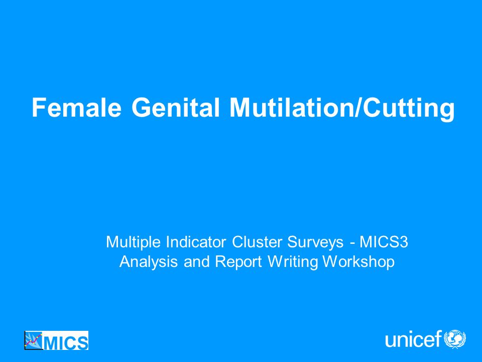 Female Genital Mutilation/Cutting Multiple Indicator Cluster Surveys - MICS3 Analysis and Report Writing Workshop