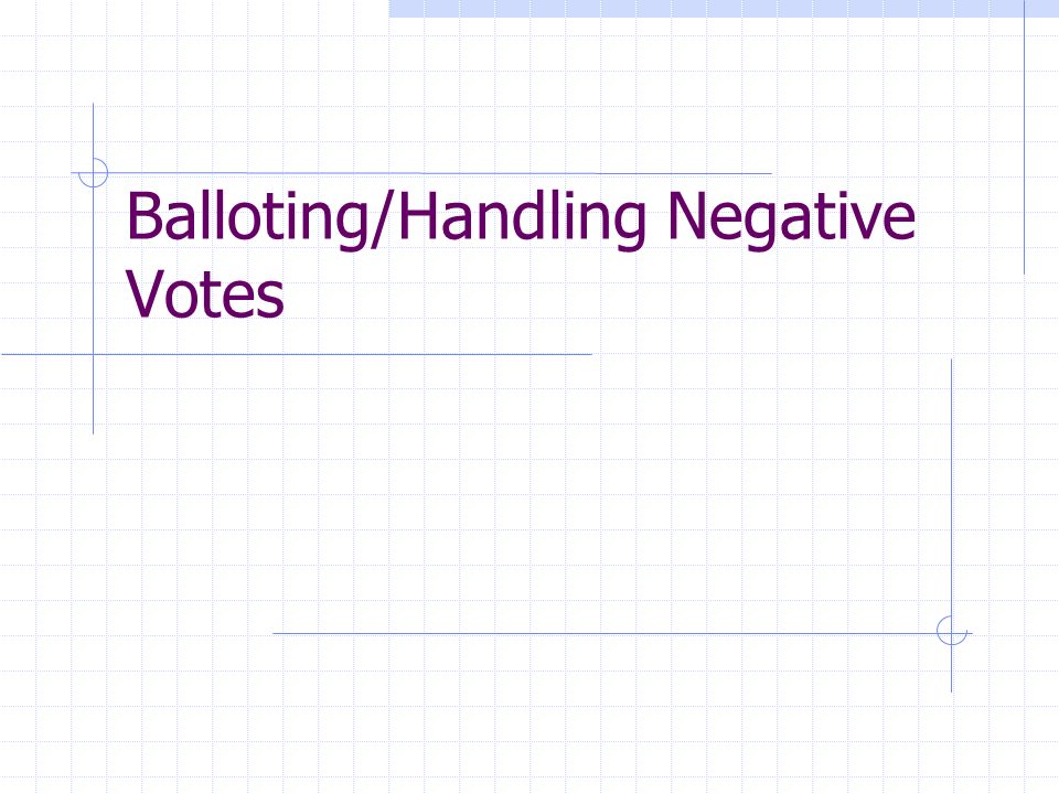 Balloting/Handling Negative Votes